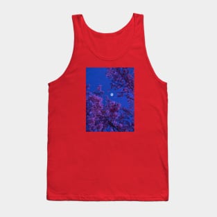 Moon glowing over the flowers Tank Top